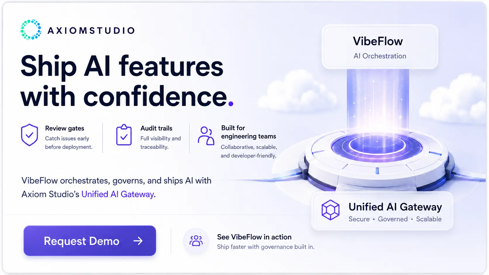 VibeFlow product card connecting blog readers to governed SDLC workflows